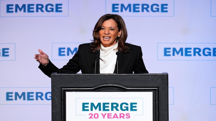 Harris lambasts Trump, calls tariffs 'reckless' as she returns to the national stage